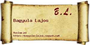 Bagyula Lajos névjegykártya