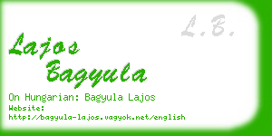 lajos bagyula business card